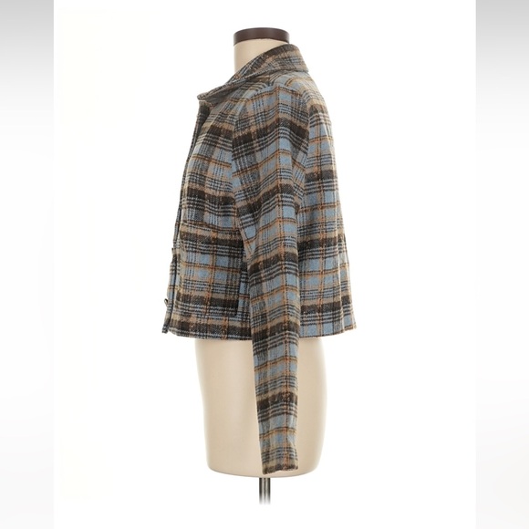 NWT Plaid Women's Jacket - Blue and Brown - Picture 4 of 6